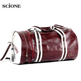 Stuff Sacks Sport Gym Bag for Women Men Shoulder Bags With Shoes Storage Pocket Fitness Training Waterproof Leather Travel XA175WA 231208