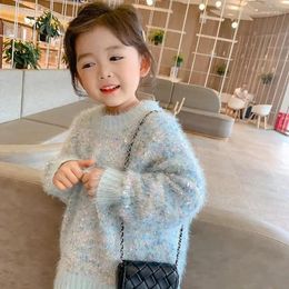 Jackets Winter Clothes For Girls Kids Autumn Coat Plush Thcick Warm O-neck Solid Colour Pullover Long Sleeve Cute Sweet Fashion Sequin