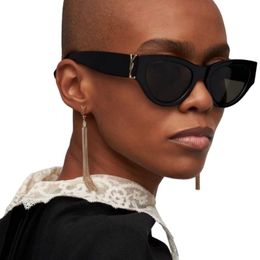 Luxury ysly sunglasses for women Y sl glasses cat eye sun glasses designer men eyeglasses mirror lunette shades oversized ladies frame 64RL#