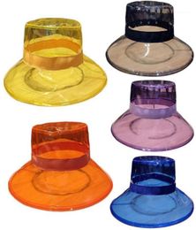 Unisex PVC Transparent Bucket Hat Bright Jelly Wide Brim Waterproof Rain hat19833338