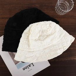 Berets Ultraviolet-proof Printing Seersucker Sun Protection For Women Girl Cloth Korean Style Cap Bucket Hat Basin