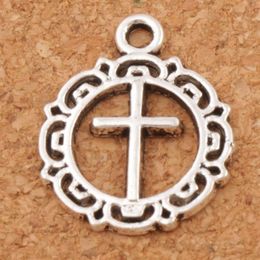 Open Flower Circle Cross Spacer Charm Beads 150pcs lot 16 3x19 8mm Antique Silver Pendants Alloy Handmade Jewellery DIY L495335d