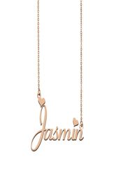 Jasmin name necklaces pendant Custom Personalized for women girls children friends Mothers Gifts 18k gold plated Stainless st3765664