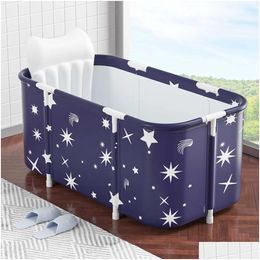 Bathing Tubs Seats Thicken Bathtub Adt Children Large Bath Tub Barrel Sweat Steaming Portable Home Sauna Insation Folding Bucket Drop Dh0Zv