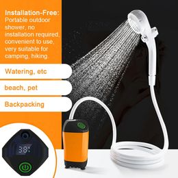 Cords Slings and Webbing Outdoor Camping Shower Portable Electric Pump IPX7 Waterproof with Digital Display for Travel Beach Pet 231211