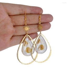 Dangle Earrings Bohemian Golden Sun And Chrysanthemum Goddess Jewellery Gift For Good Friends