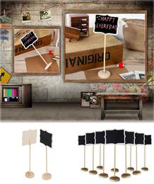 Whole 5 Pcsset Stand Wedding Table Decoration Mini Blackboard Chalkboard Wordpad Message Board Holder Clip On A Stick3137210