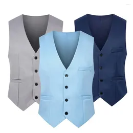 Men's Vests Fashionable Men Suit Solid Colour Great Stitching Simple Sleeveless Spring Vest