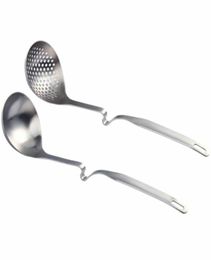 Spoons 2Pcs Soup Ladle Slotted Spoon Pot Hanging Colander Kitchen Tool3359510