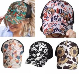 Ponytail Hat Criss Cross Washed Distressed Messy Buns Ponycaps Baseball Cap Trucker Mesh Hats CYZ32251126713