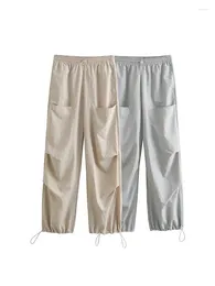 Women's Pants Women Khaki High Waist Woman Trousers Summer Joggers Parachute For Casual Sports