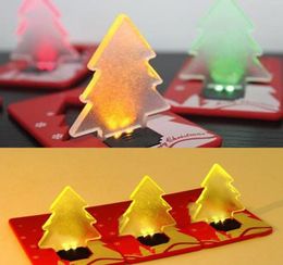 Portable Unique Design Folding Pocket Card LED Christmas Tree Night Light Lamp Bulb Novelty XMAS Gifts decor LED lights JF4952123793
