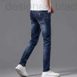 Men's Jeans designer jeans High quality boutique men's spring/summer thin slim fit small foot elastic casual AJ trend long RIEI