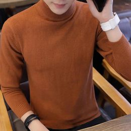 Men's Sweaters Men Autumn Winter Bottoming Sweater Turtleneck Long Sleeve Knitting Tops Slim Fit Thickened Fleece Lining Pullover Jumper