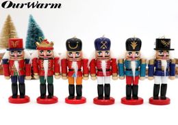 6pcs Wood Nutcracker Christmas Lucky Christmas Nutcracker Decorations Ornaments Drawing Walnuts Soldiers Band Dolls4192432