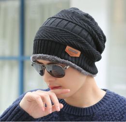 Unisex Caps Women Men Winter Knitted Hats Beanie Fur Baggy Wool Cap Skull Slouchy Warm Ski Hat1430512