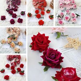 Decorative Flowers Craft Car Wedding Decoration Diy Gifts Box For Home Silk Roses Artificial Bridal Accessories