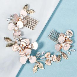 Hair Clips Bride Wedding High-end Jewellery Light Luxury Exquisite Pearl Head Rhinestone Pair Comb Plate Insert