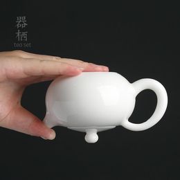 Yangzhi Jade White Porcelain Xishi Pot Ceramic Kungfu Tea Set Single Teapot Dehua266V