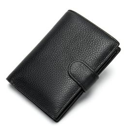 Wallets Genuine Leather Wallet Men Passport Holder Coin Purse Magic Walet PORTFOLIO MAN Portomonee Mini Vallet Cover255p