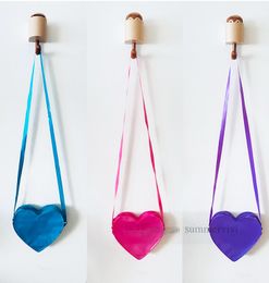 Fashion children love heart purse girls candy color PVC single shoulder bag fashion mini wallet for kids messenger bags Z5920