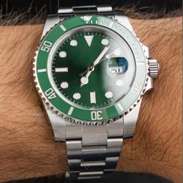 The most populars men's watch multi-color choice green dial magnifying glass date ceramic bezel stainless steel beads durable280j