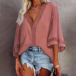 Women's Blouses 3/4 Sleeve Women Bell Loose Blouse Female Ladies Tops For Daily Life