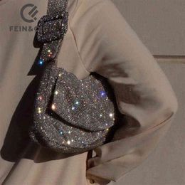 Evening Bags Vrouwen Avondtasje Sparkly Rhinestone Purse Designer Zachte Riem Handel Clutch Bag Party Prom Bruiloft Schoudertas 22342f