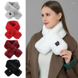 Bandanas Electric Heated Scarf USB Rechargeable Imitation Hair Soft Three-gear Temperature Control Neck Wrap Warmer For Women Men