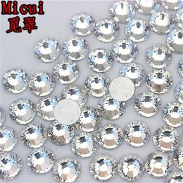 Micui SS3-SS40 Clear Rhinestones Glass crystal Flat Back Round Nail Art Stones Non fix Strass Crystals for DIY ZZ993267h