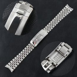 Watch Bands Jubilee Watchband Strap 2021 Men's 20mm 316L Stainless Steel Bracelet Silver Glide-Lock Buckle For 40mm Sub Case259d