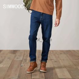 Men's Pants SIMWOOD 2023 Autum Winter New Comfortable Tapered Jeans Men Solid Ankle-Length Denim Trousers Plus Size Brand Clothing SK13081 J231208