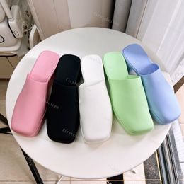 Designer Slippers Women Rubber Chunky Sandals Foam Embossed Plastic Foam Slides Tone Contemporary Sliders Baotou Platform Sandals