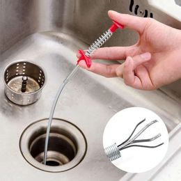 200cm Spring Pipe Dredging Tools Drain Snake Sewer Dredge Pipeline Hook Clog Remover Cleaning Tools 60cm 160cm for Kitchen Sink