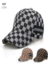 New Fashion Korean Mens Baseball Cap Plaid Cotton Hat For Men Women Bone Gorras Snapback Hats Casual Dad Caps Outdoor Sun Cap510941517700