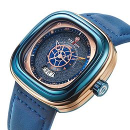KADEMAN Brand Trendy Fashon Cool Dial Mens Watches Quartz Watch Calendar Accurate Travel Time Male Wristwatches218c