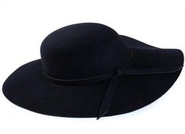 Wide Large Brim Wool Felt Cap Summer Beach Women GIrl Lady Travel Floppy Beach Sun Hat Foldable Black Red Camel14565239