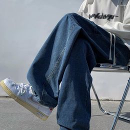 Men's Jeans Oversize Distressed Pants Men Vintage For Black Blue Denim Trousers Male Solid Colour Breathable C210