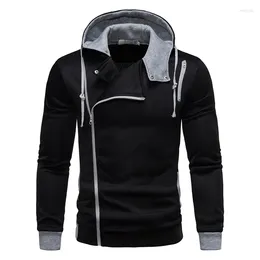 Men's Hoodies 2023 Casual Loose Fit Oversized Hooded Zippered Cardigan Versatile Solid Color Personalized Jacket Hoodie