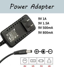 9V AC DC Power Adapter 15A1A800mA500mA Current Negative Inside Positive Outside3225125