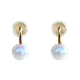 2024 Backs Earrings Pearl Advanced Ear Mosquito Coil Without Piercing Female Painless Temperament Studs Autumn And Winter Pearl high class earrings stud