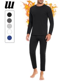 Men's Thermal Underwear Thermal Underwear Set for Men Fleece Lined Long Johns Long Sleeve Winter Ski Underwear Ultra Soft Base Layer Set Top Bottom 231211