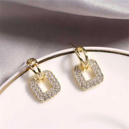 Stud Earrings Brilliant Colour Gold Small Geometric S925 Silver Fashion Ladies Exquisite