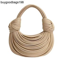 Bottegaavenetas Jodie Bags Noodle Bag Hand Woven Rope Knot Handbag Womens Lamian Noodles Small Design Versatile Single Shoulder Cross Body
