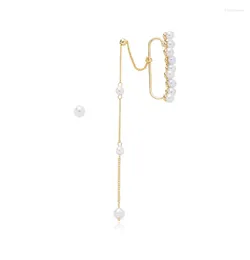 Dangle Earrings Pearl Ear Cuff For Women 2023 Trend Dainty Zircon Unique Chic Design Kpop Boho Long Tassel Clip On Egirl