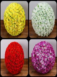 6 24 Inch Mint Green Leaf Flowers Ball Silk Rose Wedding Kissing Balls Pomanders Party Centrepieces Decoration Many Colors7960565