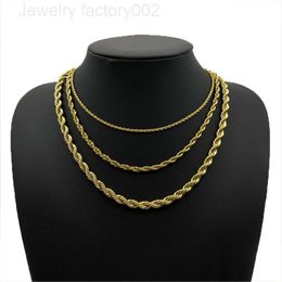 Wholesale Hip Hop Twisted Chain Men Gold Plated Necklace Custom 2MM 3MM 5MM Cuban Chain Necklace For Men Women Jewelry