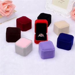 Fashion Velvet Engagement Wedding Earring Ring Pendant Jewellery Display Box Gift ring box Storage Boxes #3F12238H