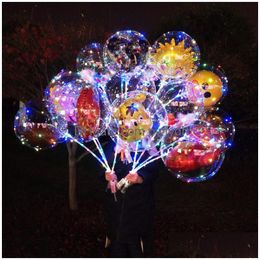 Party Decoration Led Cartoon Bobo Ball Balloon Luminous Light Up Transparent Balloons Toys Flashing Christmas Wedding Bar Club Drop Dhweb