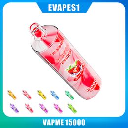 Original VAPME SHISHA Hookah 15000 Puffs Disposable Vape 650mAh Rechargeable Battery 25ml Prefilled Pod 12 Flavors E Cigarettes VS Elfworld 12000 Bang tornado 12k